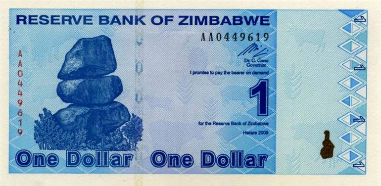 Самая дешевая в мире валюта: доллар Зимбабве